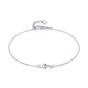 Mengjinyuan Platinum Bracelet I Will Have You for the Rest of My Life PT950 Pisces Love Platinum Bracelet for Women, Gift for Girlfriend, 18.5cm, Approximately 2.12g