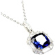 Ji Ge Square Cushion Sapphire Necklace Women's Tanzanite Pendant High Sensitivity Colored Jewelry Blue Jewelry 925 Silver Powder Melt