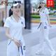 Woodpecker (TUCANO) 2024 summer new sportswear suit for women fashion internet celebrity thin short-sleeved age-reducing fashionable casual two-piece set White trousers suit [short-sleeved + trousers] M [Suggested 80-100Jin [Jin equals 0.5 kg]]