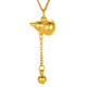Fat Donglai's same style 18k gold plated pendant single pendant Fulu gourd tassel necklace women's gold gold clavicle chain gourd tassel necklace