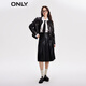 ONLY秋冬时尚显瘦高腰PU百褶中长款半身裙女|12346S001 H1Z 黑色BLACK XS 155/60AR