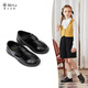 Terranis girls glossy leather shoes spring new little princess children's performance black soft sole medium and large children mirror black 32 inner length 21.0 suitable for foot length 19.0