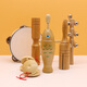 Xingbeixiang Kindergarten Orff Percusión Instrumento Libro de texto Conjunto de registros de enseñanza Ayudas Patriz de altavoces Hammer Tambourine Triángulo Doble Tamburina de hierro Log de madera Color de madera 6 pulgadas/diámetro 15 cm