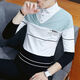 
Commander Bear lapel sweatshirt with velvet/no velvet spring and autumn collared long-sleeved T-shirt men's shirt collar fake two-piece base shirt youth velvet 6627 blue 11XL m recommended 90-110Jin [Jin equals 0.5 kg]