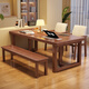 Yaqu full solid wood Zhuozi living room large long desk home dining table integrated workbench widened large board study desk writing desk C9902 ivory white single table 140x80x75cm [desktop 65mm]