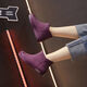 Chaussures à eau d'oxygène Bottes de pluie antidérapante pour femmes, antidérapantes portent de nouvelles bottes de pluie à tube courte pour femmes plus couvercle en coton pour toutes les saisons adultes 688 bottes de pluie - violet [taille standard] 37 [235 mm]