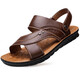 Yichi Sandals Herren Beachschuhe Herren Vaters Schuhe mittleren und älteren Sandalen Herrenschuhe Zwei-Wear-Schuhe Männer EC12129 Brown 41