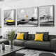 Chengzai Shilai läuft Wohnzimmer Dekoration Malerei Sofa Hintergrund Wand Landschaft Hängende Malerei moderne leichte Luxusatmosphärische Triple Wandlinge