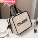 New internet celebrity super popular ins waterproof canvas cosmetic bag portable large capacity skin care product storage wash travel bag black large size