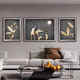 
Huaixue elephant living room decoration painting modern light luxury abstract sofa background wall hanging painting high-end elk triple mural JD15828 left and right 35*50 middle 70*50 texture oil canvas ps black frame