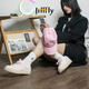 jifffly男鞋潮流德训鞋男情侣款百搭小白鞋男女通勤防滑休闲鞋男软底舒适 JFY-829冰粉色 36