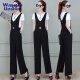 
Simple position strap wide-leg pants for women 2025 summer new Korean style fashionable age-reducing black pendant feeling slimming suspender jumpsuit white top + overall pants set one size s 2 feet 1105Jin [Jin equals 0.5 kg]