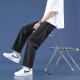 Foss Phil light blue jeans men's summer thin nine-point loose trendy sports and casual straight wide-leg pants Fashion brand 718-K829 black 3XL [Recommended 175-190Jin [Jin equals 0.5 kg]]