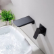Hansgrohe concealed wall-mounted basin waterfall faucet black hot and cold above-ground basin embedded wall drain bathtub faucet gun gray