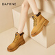 Daphne Cowide Dick-Soled Yellow Martin Stiefel für Frauen-Motorradstiefel neue Herbst und Winter plus Samtstiefel für kurze Stiefel im Freien gelbe Stiefel gelbe Single 37