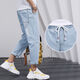 
Zuoyoupin (zuoyoupin) jeans men's cropped pants summer casual straight pants men's fashion boys versatile trendy trousers TC673 light blue S