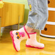Kinder Regenstiefel Jungen und Mädchen verdickte Anti-Rutsch-Wasserschuhe Baby Regenstiefel Wasserstiefel Kinder Kleiner wasserdicht plus Samtgrün Größe 17 (innere Länge 17 cm)