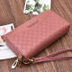Yizhuchun 2024 Neue Frauenbrieftasche Langer Kapazität Doppelzipper Handheld Wallet Dopple Layer Weiche Leder Brieftasche Frauen langbraun (Soft Leder Double Reißverschlussmodell)