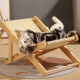 Zigman sisal cat nest summer cat scratching board nest lounge chair cat bed sofa wear-resistant foldable solid wood adjustable cat claw board canvas hammock cat lounge chair