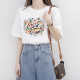 Yu Zhaolin Women's Korean Fashion T-Shirt Summer Loose Printed Short-Sleeved T-Shirt Women YWTC19Q347