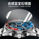 OUPINKE SWEISS Zertifizierte Marke Automatische mechanische Uhr Watch Herren Green Water Ghost Herren High-End Watch Birthday Gift für Freund Oubinke-3271-Steel Belt Blau