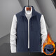Guqian double-sided vest for men in autumn and winter multi-pocket workwear vest for men outdoor leisure fishing vest top clothes khaki L