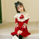 Shengxian Girls' Clothing Girls' Dresses Autumn and Winter Sweater Dresses Western Style Children's Clothes Long Sleeve Princess Dress Girls Sweater Skirt Pink 130 Size Recommended Height Around 128cm