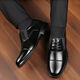 Zapatos de cuero amaoton para hombres seares casuales tenientes zapatos de cuero de tres articulaciones zapatos de cuero de seguridad para hombres de tres articulaciones.