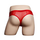 Long Night Men's Underwear Abnormal Nude Fully Transparent Thong European and American Gay Sex Set See-through Sexy Red (Open) One Size