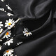 
Shanidoluo large size women's fat mm summer clothing new product loose small daisy print fat man slim dress 15902 black XL recommended 110-130Jin [Jin equals 0.5 kg] to wear