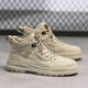 Western Camel (VANCAMEL) men's shoes genuine leather Martin boots mid-top men's summer trendy outdoor work boots men's high-top British style shoes apricot color 40
