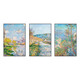 Monet decorative paintings world famous paintings Van Gogh oil paintings hanging paintings living room sofa background wall landscape wall mural triptych sunrise impression 20*30cm 9mm cloth pattern film triptych black edge