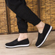 IQGD Traditional Cloth Shoes Men's Old Beijing Cloth Shoes Casual Low-top Thousand-Sole Slip-On Old Man Shoes 052 Black Size 39