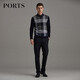 
PORTS men's early autumn shirt pullover knitted sweater plaid sweater men MN9K077JZW006 NAVY COMBO L