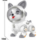 Garle Children's Intelligenter Maschinenhund Spielzeughund kann laufen und lernen, Corgi Space Dog singt und tanzmaschinen Aufnahme Upgrade-Version Hunde-Grey-Grey zu sprechen