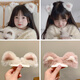Beautiful princess plush cat ear hairpin children's hairpin headwear autumn and winter cute baby girl clip girl hairpin hair accessories 3# white ears 1 pair