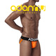 ADANNU new men's sexy underwear personalized thong low waist sexy double thong mesh white M