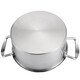 Stainless steel hotel self-service single small hot pot pot induction cooker gas stove suitable for one person and one pot clear soup pot household small soup pot 16cm with lid