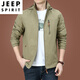 Jeep Spirit Outdoor Herrenjacke Herbst und Winter 2022 Neue Herbstkleidung mittleren Alters mittleren Alters und Herren Frühlings- und Herbst-Dicke 9898 Khaki Style plus Fleece m