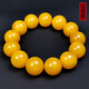 Amber style, one thing, one picture, one certificate, beeswax bracelet for men, natural amber full of honey, chicken fat yellow, no cracks, bracelet 45.47g, bead diameter 18.2mm