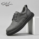 SATCHI men's shoes autumn and winter new business casual shoes fashionable British sneakers men's low-cut lace-up shoes for men gray 40 (250mm) leather shoe size