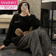 莫代尔珊瑚绒睡衣女春秋冬季加厚保暖甜美可爱法兰绒学生家居服套 3271蓝兔 XL 120-130斤