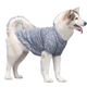 Pet Star Record, broken code autumn and winter style, pet clothes, fleece sweatshirt, warm and windproof, medium and large dog, big dog, husky, gray 6XL size, bust 68-72cm