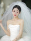 GIOIO fluffy bridal veil main wedding dress headdress wedding proposal certificate studio photography tour white short double layer
