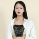 Dixing (DIXING) tube top wrap bra anti-exposure small breast one-piece lace underwear bra anti-exposure artifact chest black rose