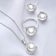 Qiongruige Freshwater Pearl Necklace Women's Set Pendant Single Clavicle Chain Ring Earrings Mother's Birthday 520 Gift Pendant + Ring + Earrings Three-piece Set