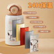 Snoopy (SNOOPY) children's thermos cup with straw for direct drinking for primary school boys and girls 316 stainless steel drinking cup double lid kettle 500ml coffee