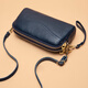 North Fox genuine leather crossbody bag small bag for women 2025 new fashion middle-aged mother double zipper soft leather clutch bag for women black