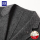 Romon Wool Suit Men's Korean Slim Casual Suit Jacket Men's Autumn and Winter Thick Youth and Middle-aged Solid Color Business Light Luxury Double-sided Woolen Single Suit Men's Gray 185