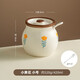 Onlycook lard jar ceramic high temperature resistant household chili oil jar with lid and spoon oil chili jar oil storage tank chili jar old-fashioned small yellow flower model (420ml with lid and small spoon)